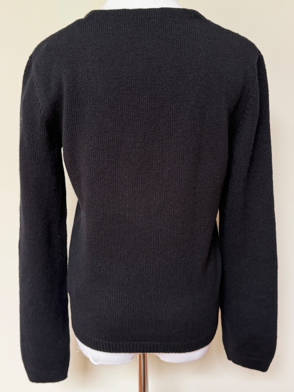 Saint Laurent YSL Black Cashmere Knit Deep V Neck LongSleeve Sweater - Picture 14 of 16